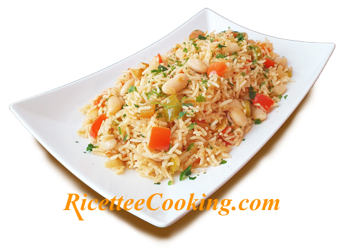 Riso basmati speziato con fagioli e peperoni